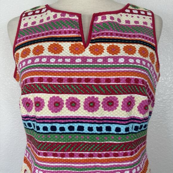 Talbots Dress Women Size 8P Colorful Stripes Sleeveless Sheath Resort Preppy - Picture 4 of 13